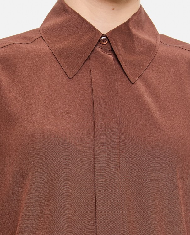Shop Sportmax Leila Long Sleeve Shirt In Brown