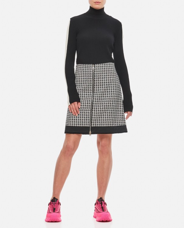 Moncler Black Tweed Mini Skirt In Black