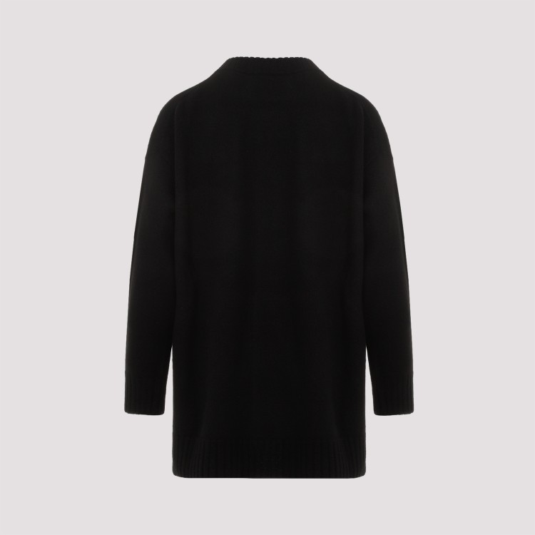 Jil Sander Wool Knit Pullover Mock Neck In Black