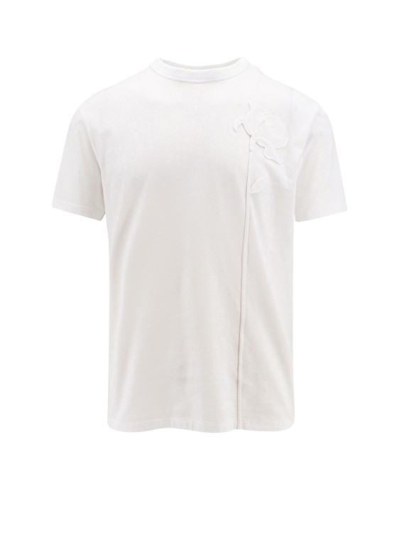 Valentino Cotton T-shirt With Floral Detal In White