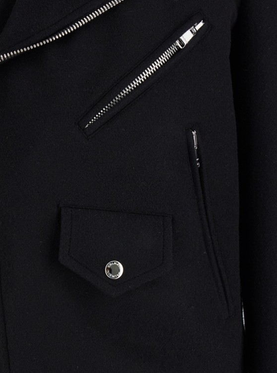 Shop Balmain Iker Jacket With Zip In Black Wool