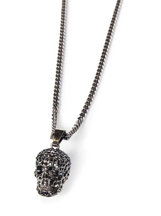 Shop Alexander Mcqueen Unisex Necklace In Silver Brass In Not Applicable