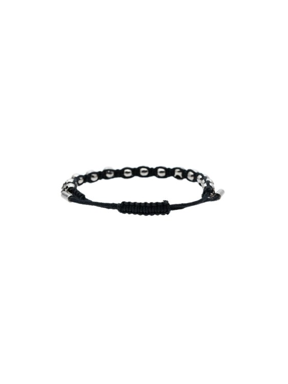 Shop Alexander Mcqueen Skulls Drawstring Bracelet In Black