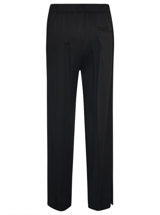 Shop Jil Sander Satin-finish Wide-leg Trousers In Black