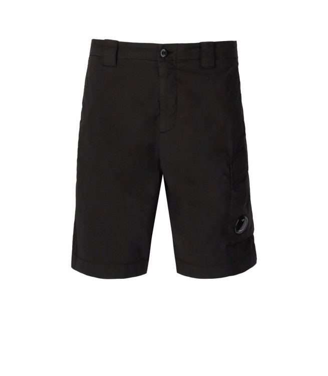 Shop C.p. Company 50 Fili Stretch Black Cargo Bermuda Shorts