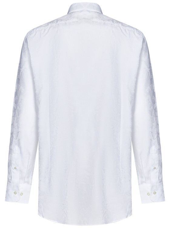 Shop Etro White Jacquard Cotton Shirt