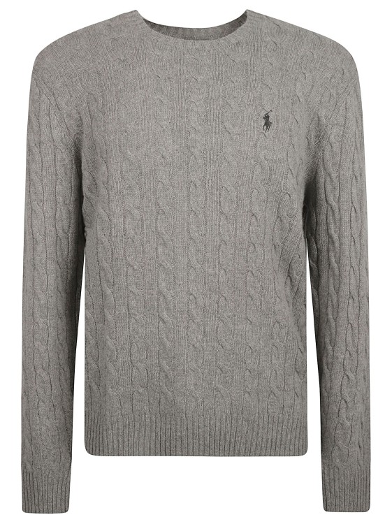 Shop Polo Ralph Lauren Cable-knit Jumper In Grey