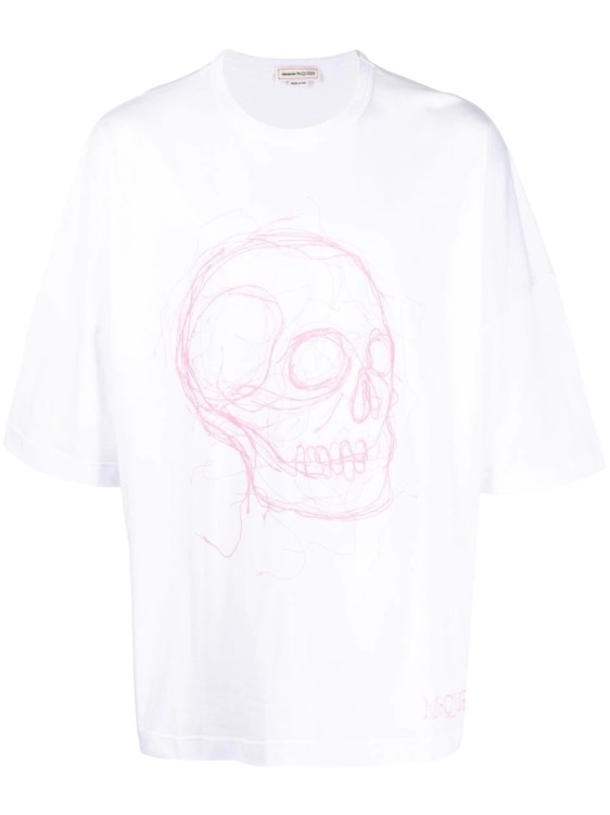 Alexander Mcqueen Skull Print Oversized T-shirt In White