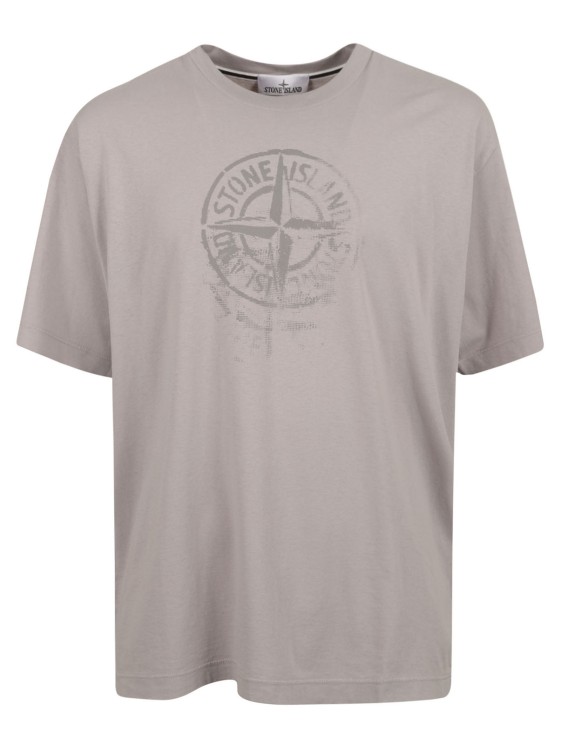 Stone Island Grey Cotton T-shirts In Gray