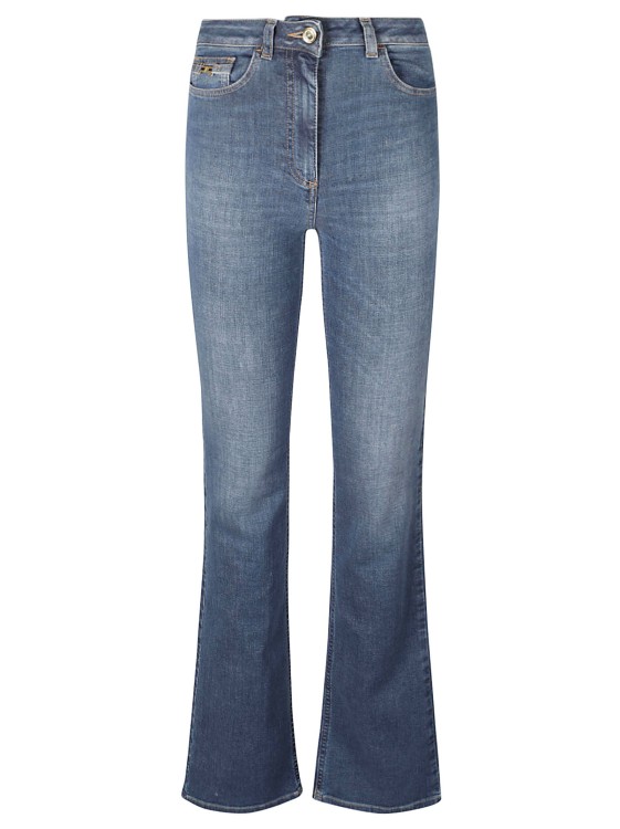 Shop Elisabetta Franchi Blue Cotton Blend Denim Jeans