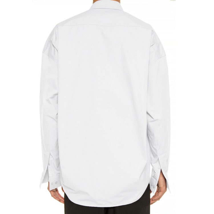 Shop Balenciaga Oversized Cotton Shirt In White