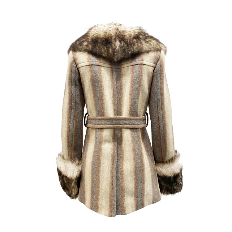 Shop Marc Jacobs Fur Trim Coat In Neutrals