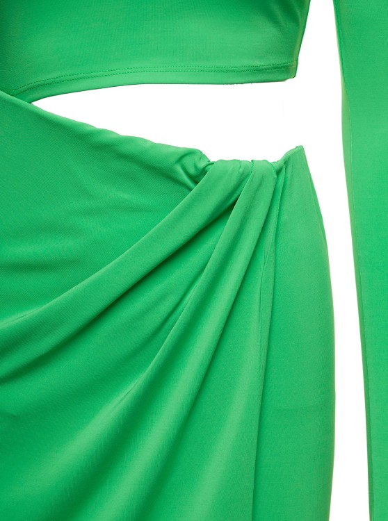 Shop Andamane Green Cut-out Mini Dress In Viscose