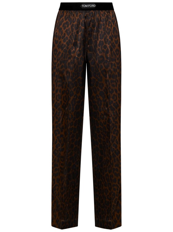 Shop Tom Ford Leopard-print Trousers In Black