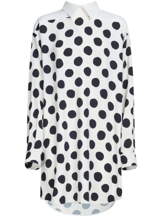 Shop Marni Polka-dots White/black Mini Dress