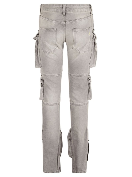 Shop Attico Essie Tapered Cargo Jeans In Grey