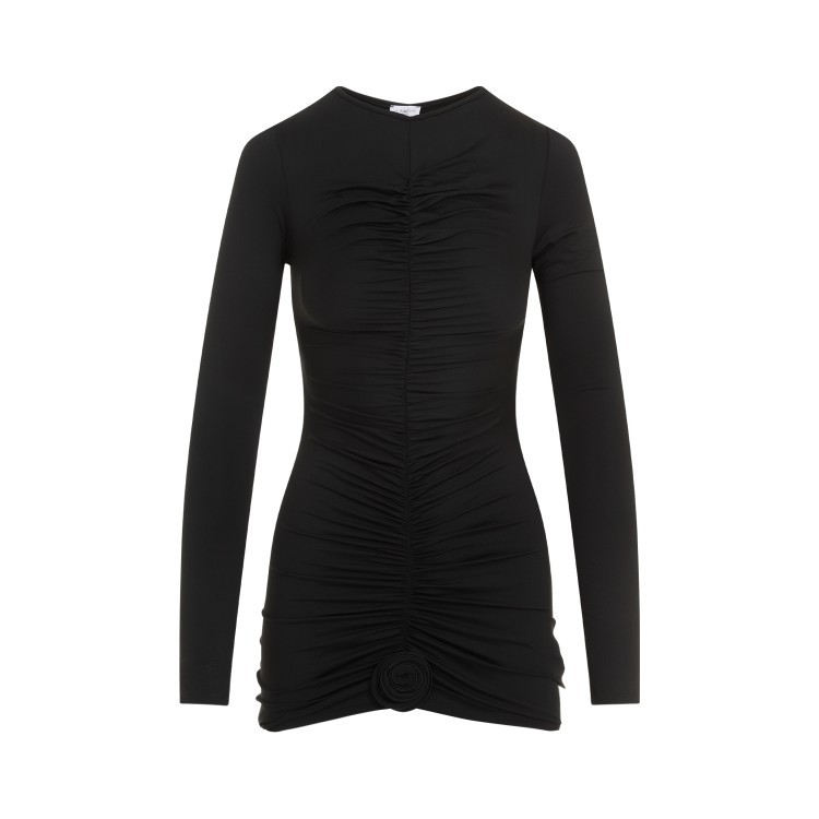La Reveche Lillibet Draped Mini Dress In Black