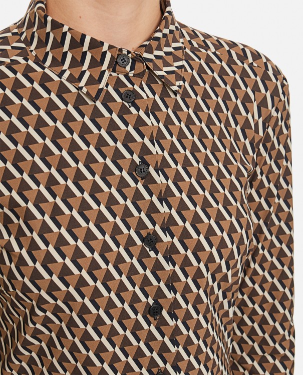 Shop Irie Jersey Geometric Print Shirt In Brown