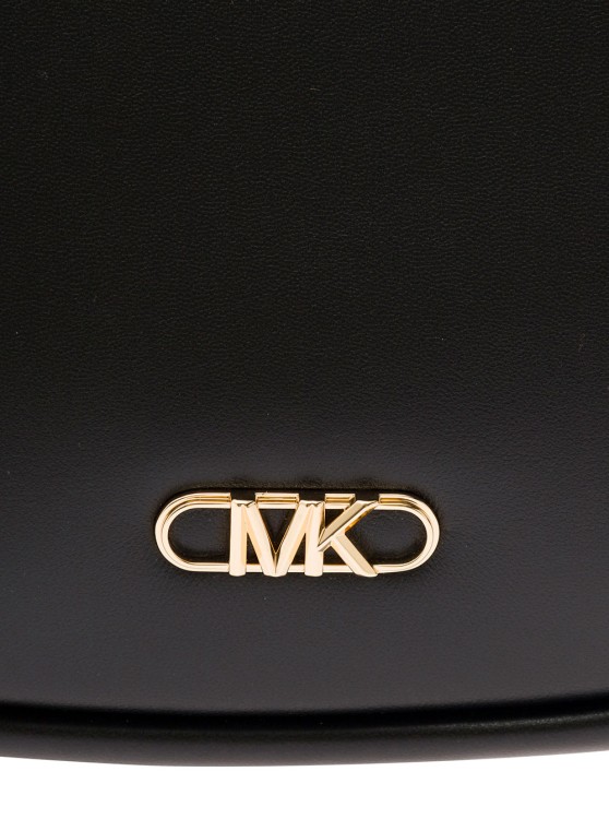 Michael Michael Kors Kendall' Black Shoulder Bag With Metallic Logo In Leather In Black