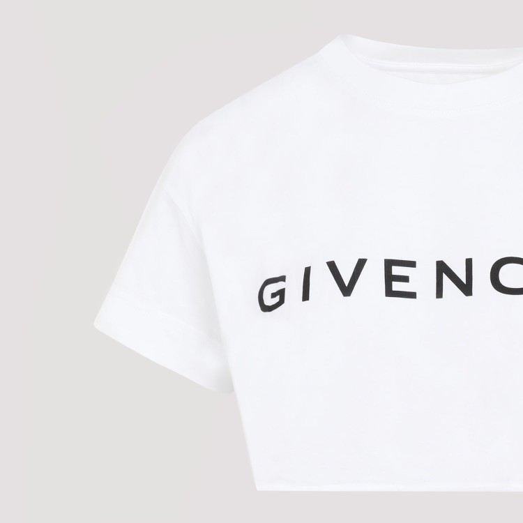Shop Givenchy White Cotton Cropped T-shirt
