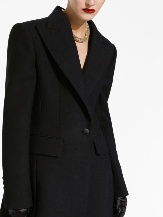 Shop Dolce & Gabbana Double-breasted Long Coat In Black
