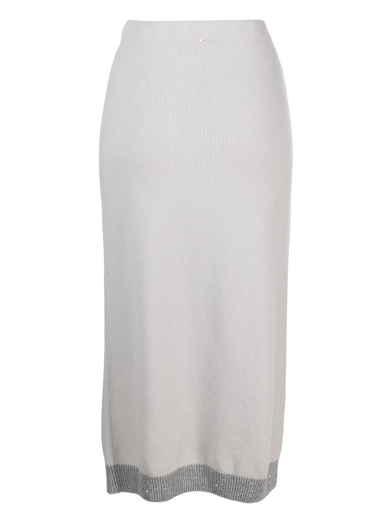 Shop Lorena Antoniazzi Two-tone Gray Midi Skirt In White