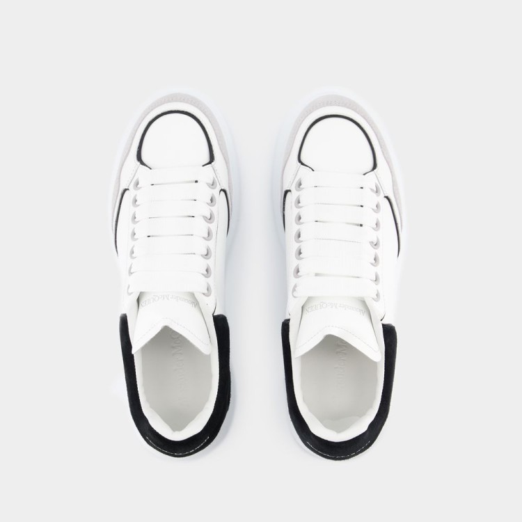 Shop Alexander Mcqueen Oversized Sneakers  - Leather - Grey In White