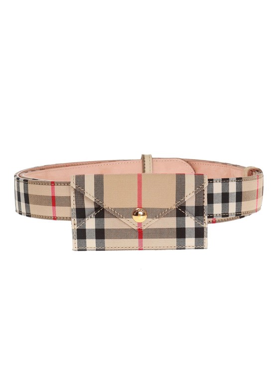 Shop Burberry Archive Leather Belt In Neutrals