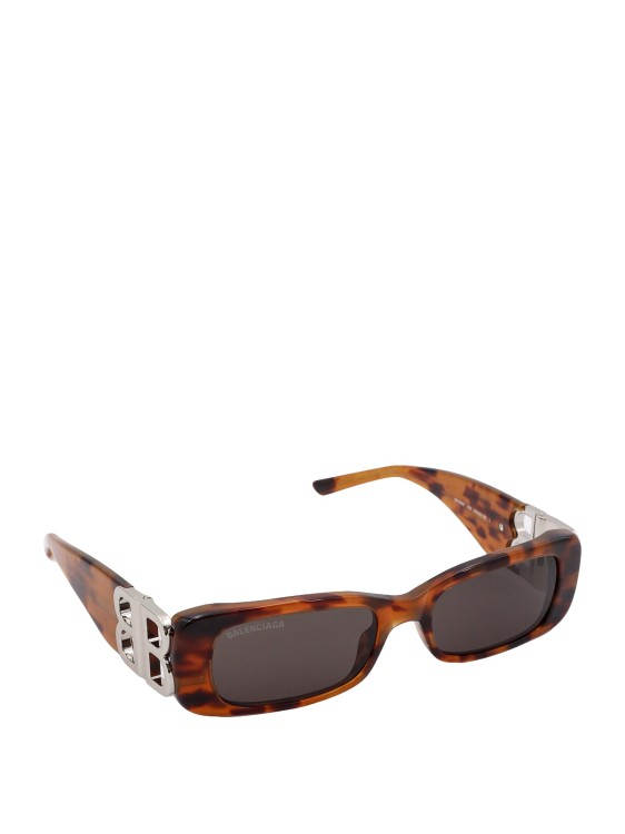 Shop Balenciaga Acetate Sunglasses In Brown