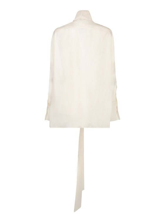 Shop Givenchy Silk Blouse With Lavalliere Collar In Neutrals