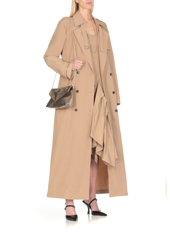 Shop Dries Van Noten Beige Cotton Blend Double Breasted Raincoat In Brown