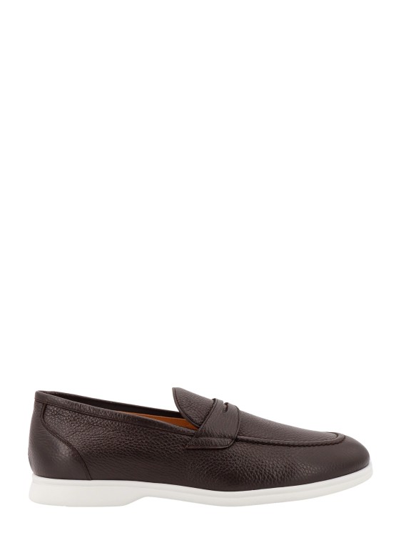 Shop Kiton Leather Loafer In Brown