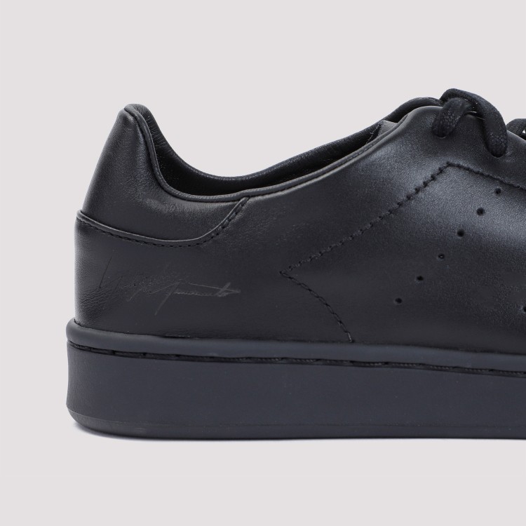 Shop Y-3 Black Leather Stan Smith Sneakers