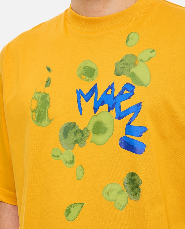 Shop Marni Printed T-shirt In Orange