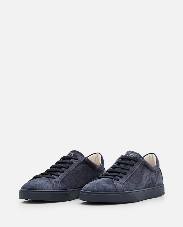 Shop Tod's Black Leather Lace Up Sneakers