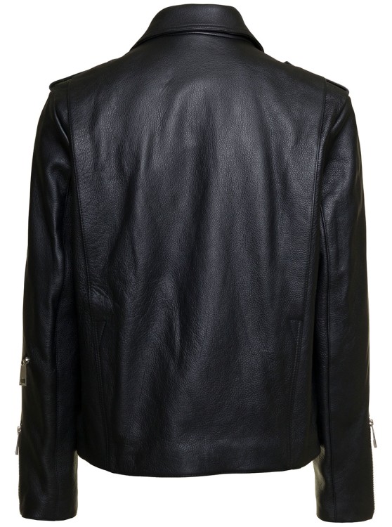 Shop Apc Morgan' Black Biker Jacket With Zip In Leather