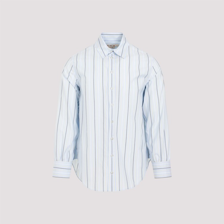 Shop Marni Aquamarine Cotton Shirt In Blue