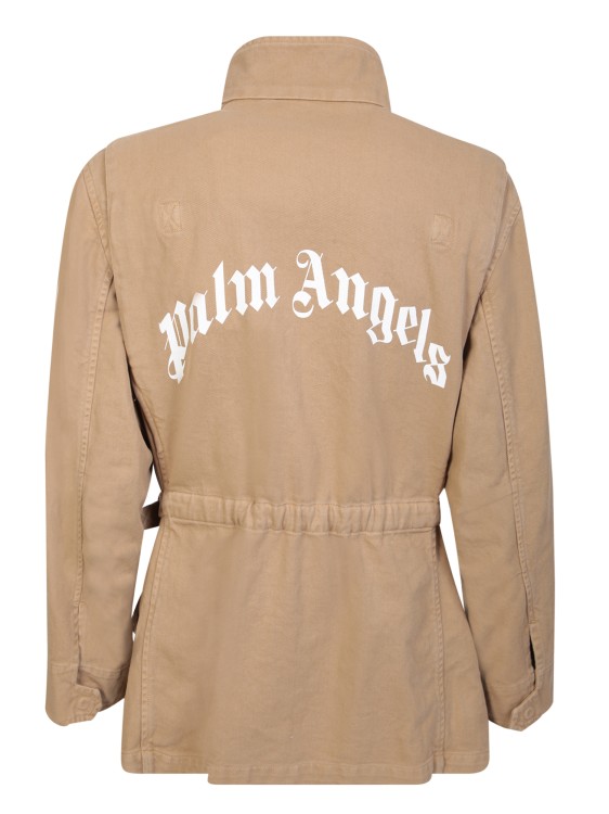 Shop Palm Angels Beige Cotton Sporty Jacket In Brown