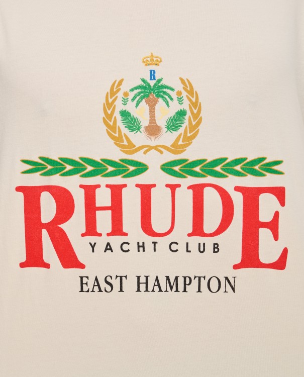 Shop Rhude East Hampton Crest Tee In Neutrals