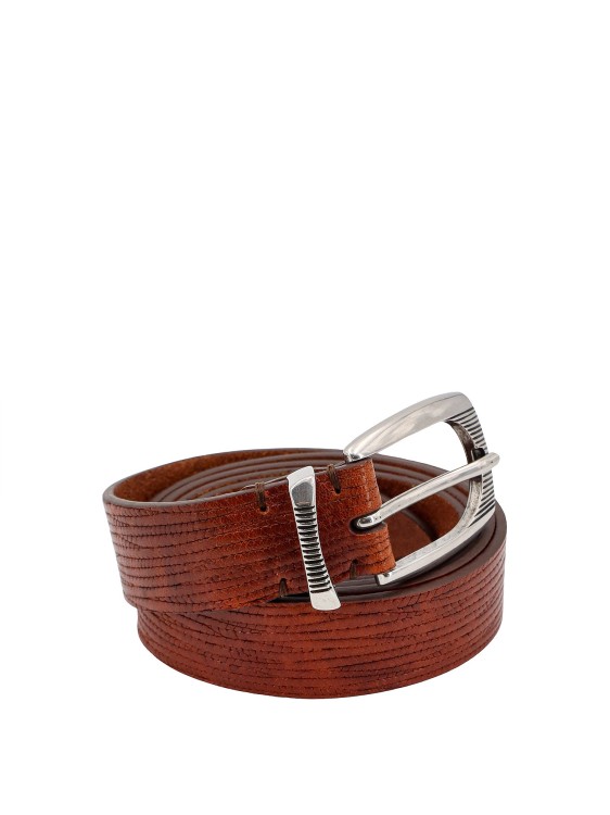 Shop Brunello Cucinelli Leather Belt In Brown