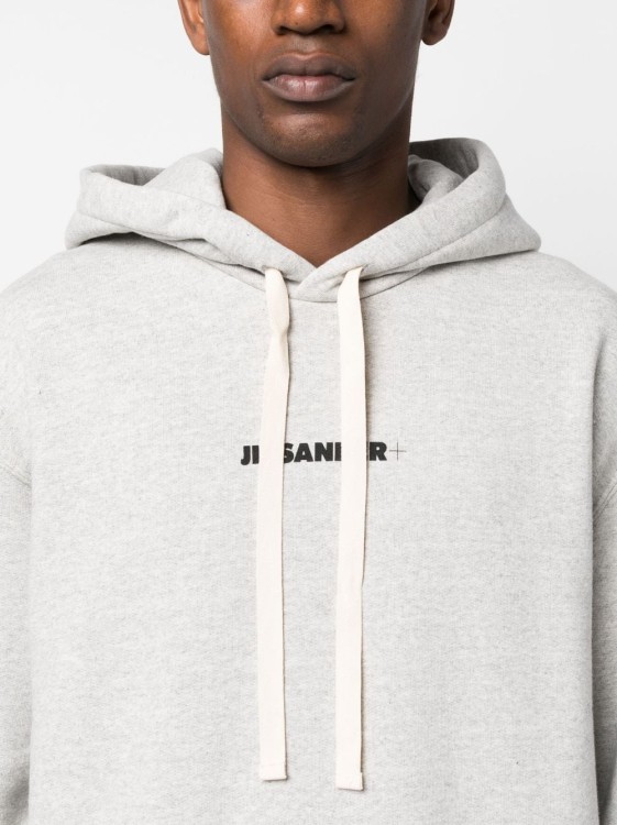 Shop Jil Sander Logo-print Cotton Hoodie In White