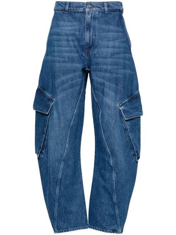 Shop Jw Anderson Blue Wide-leg Denim Pants