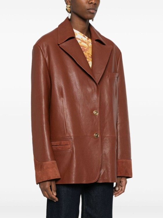 Shop Etro Leather Jacket In Brown
