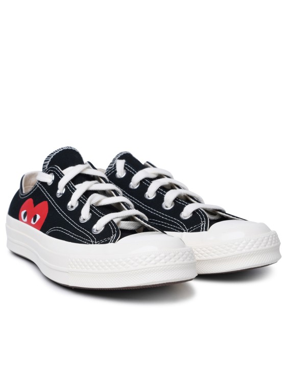 Shop Comme Des Garcons X Converse Cross Black Cotton Sneakers In White