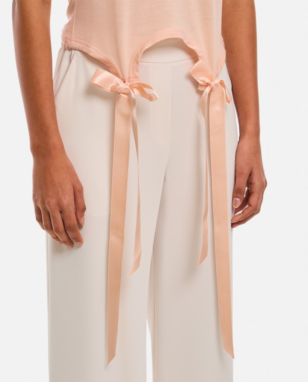 Shop Simone Rocha Easy T-shirt With Bow Tails In Pink