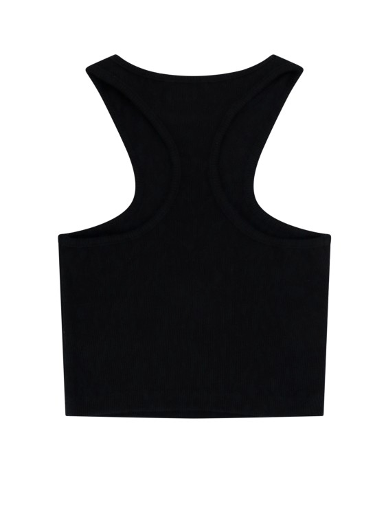 Shop Off-white Ribbed Cotton Top In Black