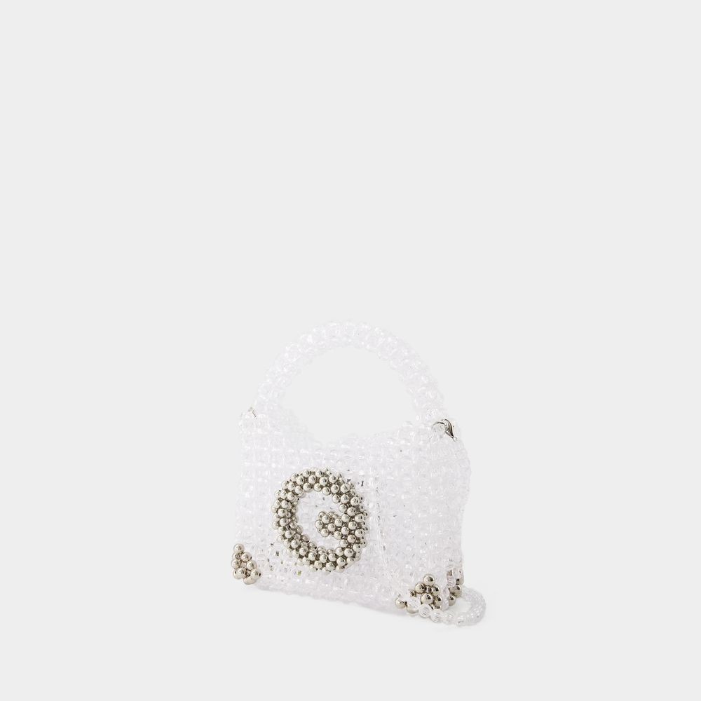 Germanier Beaded Bag - Beads - Transparent And Silver In White