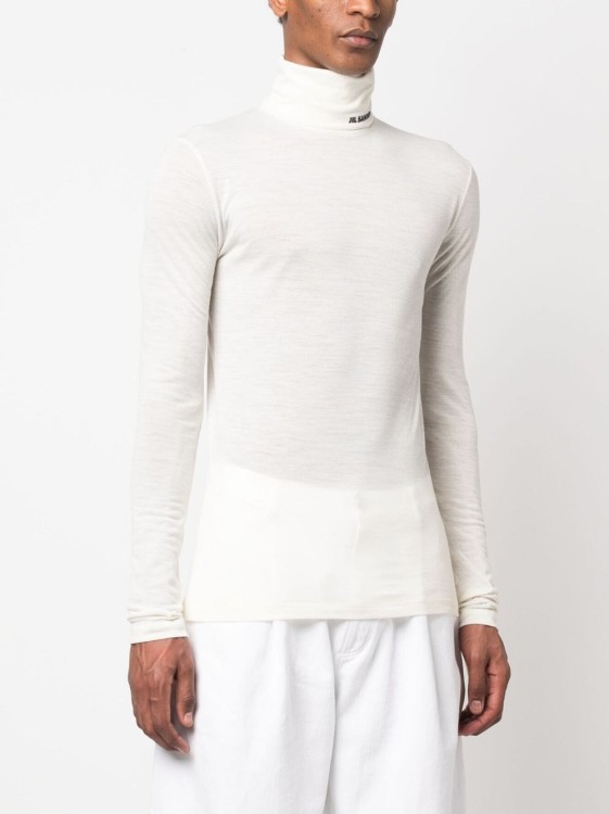 Shop Jil Sander Roll-neck Jumper In White