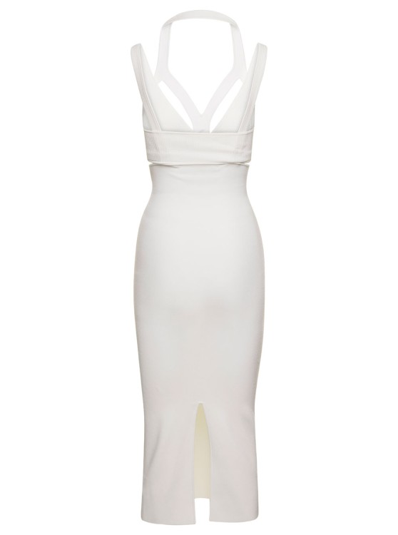 Shop Dion Lee Interlink' Midi White Dress With Cut-out Detail In Viscose Blend