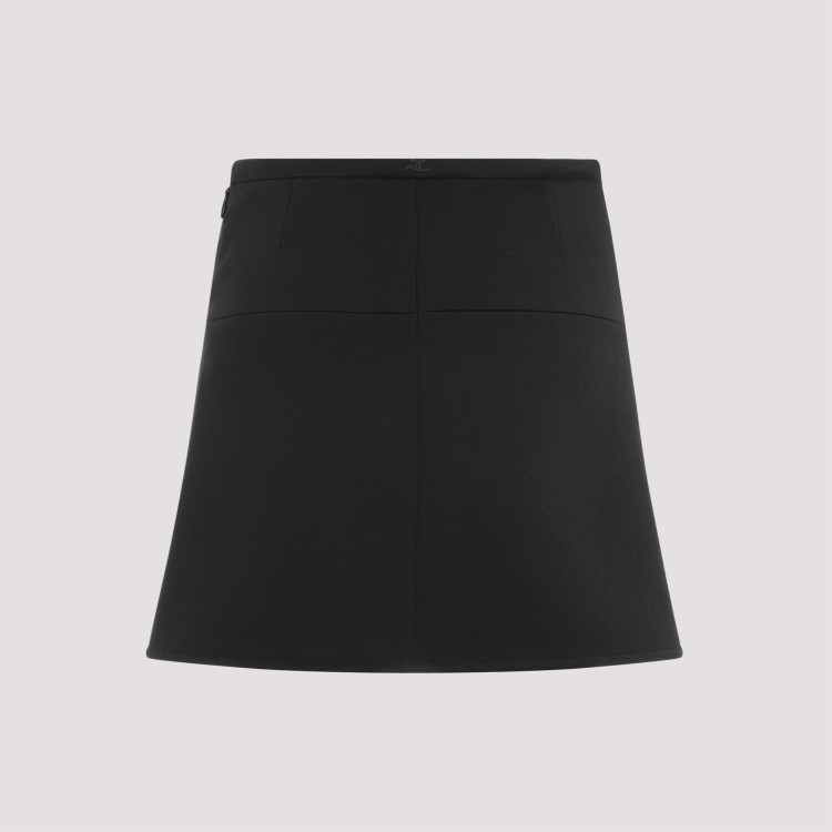 Shop Courrèges Ellipse Black Twill Mini Skirt